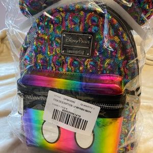 Disney Parks Rainbow Mickey Sequin Mini Backpack